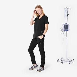 Figs Black Scrub Pants & 2 tops